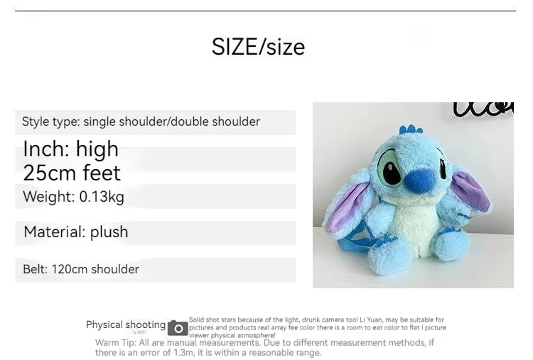 Mochila felpa Disney Stitch.